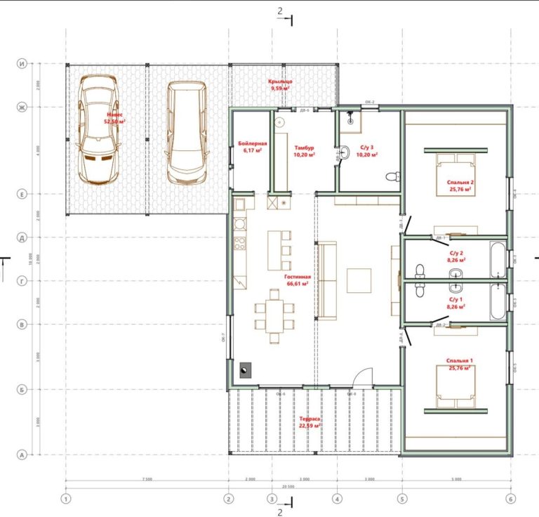 Дом с плоской кровлей в Алексино — 270 м² — фото 6